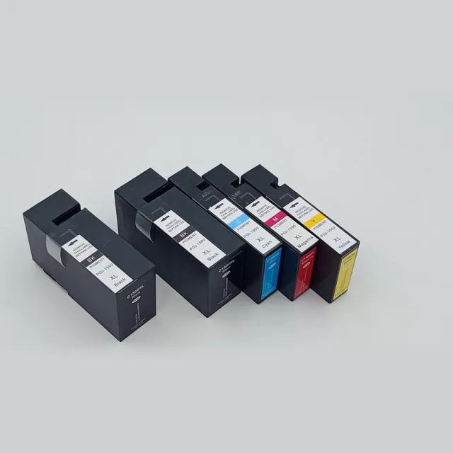 KATRIZ huismerk inkt voor|Canon PGI 2x 1500XL Zwart + 1x 1500XL Cyaan + 1x 1500XL Magenta + 1x 1500XL Geel|(Pigment ink)|5stuks| Met chip Zwart, Cyaan, Magenta, Geel