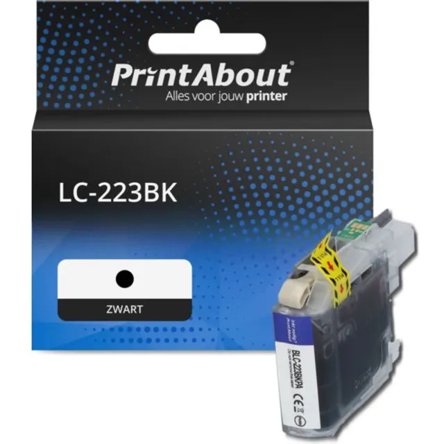 PrintAbout huismerk Inktcartridge LC-223BK Zwart geschikt voor Brother