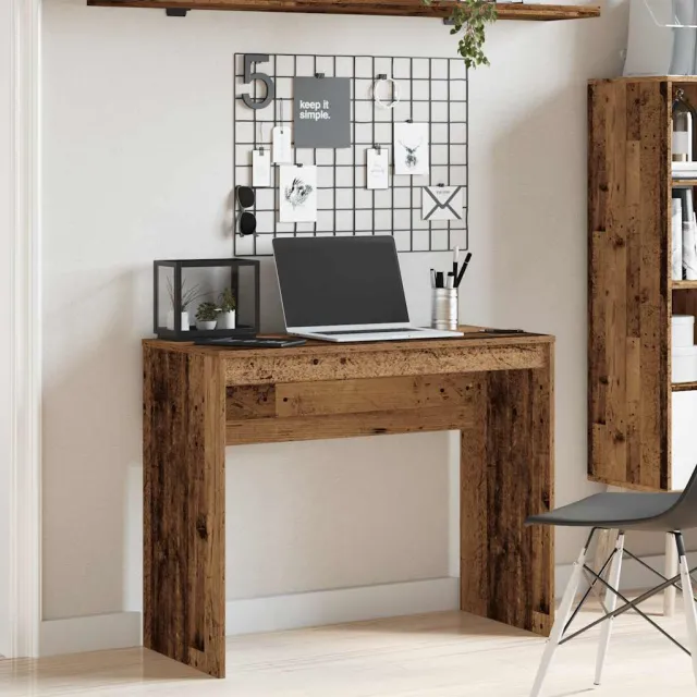 vidaXL Bureau 90x40x72 cm bewerkt hout oud houtkleurig bruin, foto 2