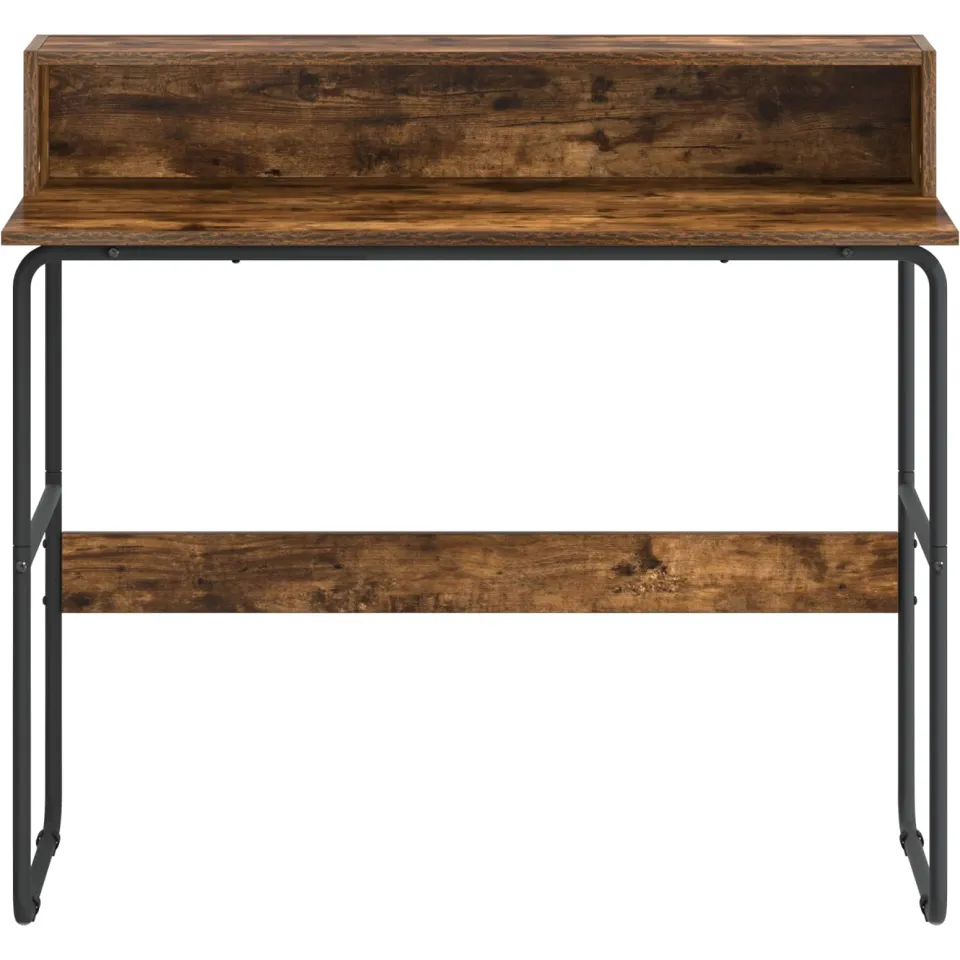 vidaXL Bureau met opbergruimte Gerookt eiken 100 x 50 x 91 cm Bruin