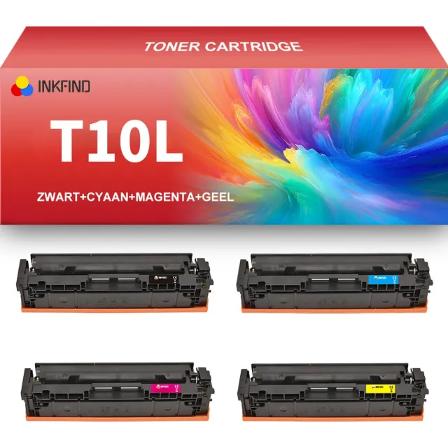 INKFIND T10L Zwart/Cyaan/Magenta/Geel tonercartridge (4 Pack) compatibel met CanonT10 T10L T10 Zwart/Cyaan/Magenta/Geel geschikt voor Canon i-SENSYS,imageRUNNER,IRC,1500,1530,1533.1538s - 4-pack BKCMY Zwart x 1, Cyaan x 1, Magenta x 1, Geel x 1