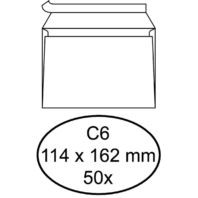 Quantore Envelop Quantore bank C6 114x162mm zelfklevend wit 50 stuks