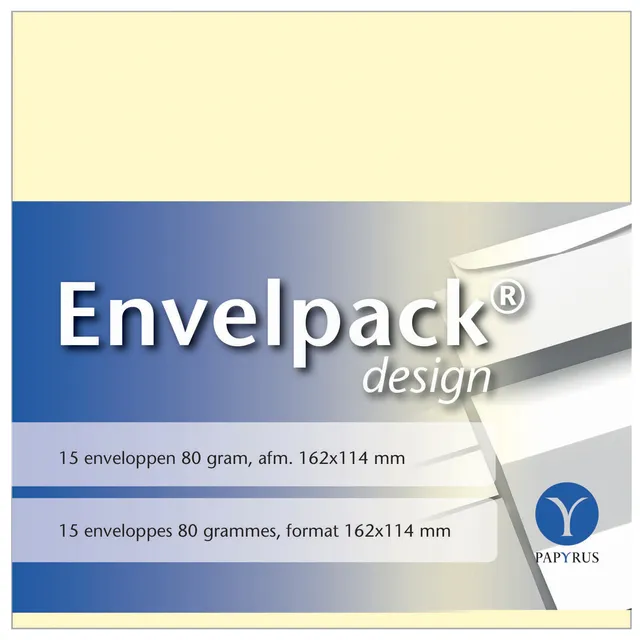 Papyrus Envelop Papyrus Envelpack Design C6 114x162mm ivoor 894400 15 stuks
