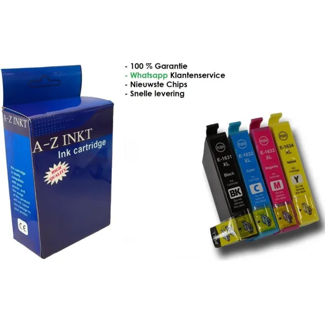 AtotZinkt Huismerk Epson 16XL Multipack van 4 XXL cartridges voor Epson Workforce 2010W, 2510WF, 2520NF, 2530WF, 2540WF, 2630WF, 2650WF, 2660WF, 2750DWF, 2760DWF