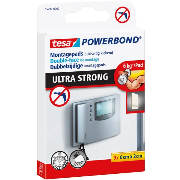 Tesa Montage pad tesa® Powerbond Ultra Strong dubbelzijdig 2x6cm 9 stuks