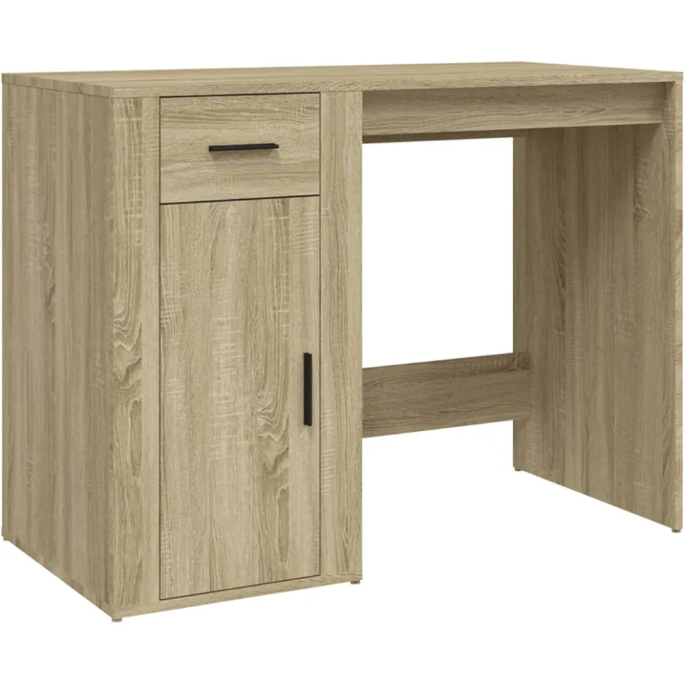 vidaXL Bureau 100x49x75 cm bewerkt hout sonoma eikenkleurig Bruin