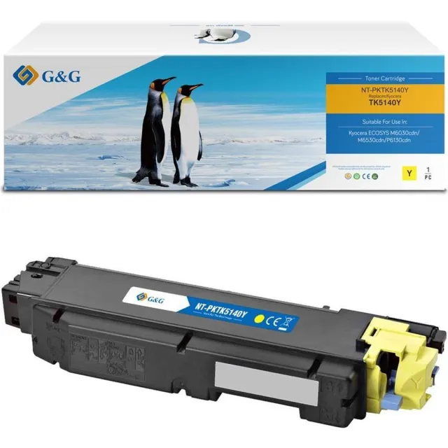 G&G Kyocera TK-5140 Toner cartridge Geel 1 stuk(s) Huismerk / 5000 Pagina's Geel / Yellow