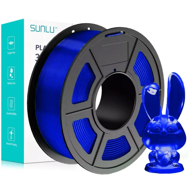 Sunlu PETG Blauw transparant / Blue 1kg - 1.75mm - 3D printer filament Transparant Blauw
