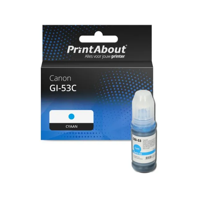 PrintAbout huismerk Inktcartridge GI-53C Cyaan Geschikt voor Canon