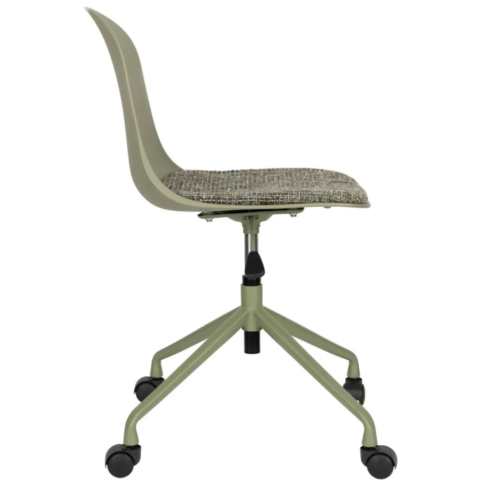 Housecraft Living draaibare bureaustoelen Roxanne met wielen - groen (set van 2), foto 3