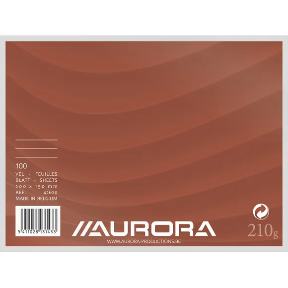 Aurora Systeemkaart Aurora 200x150mm lijn met rode koplijn 210gr wit 100 vel