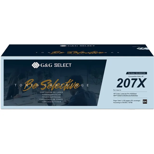 G&G Toner vervangt HP 207X Compatibel Zwart W2210X(207X) GS-HW2210X(207X) Kleurloos