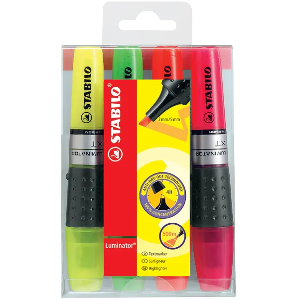 Stabilo Markeerstift STABILO Luminator XT assorti 71/4 assorti etui à 4 stuks