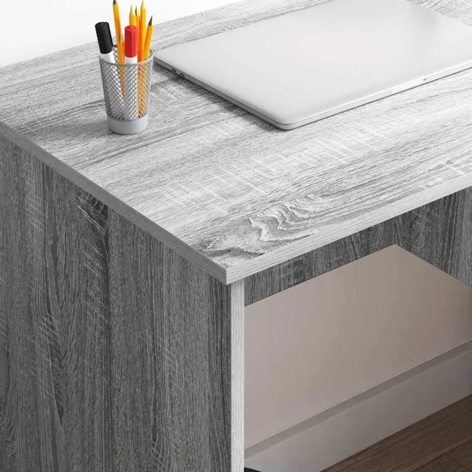 vidaXL Bureau Grijs Sonoma 90 x 49 x 75 cm Bewerkt hout, foto 4