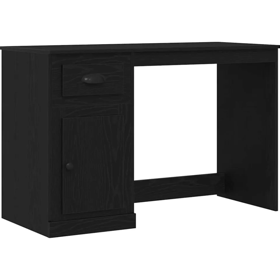 vidaXL Bureau Zwart Eiken 50 x 115 x 75 cm Bewerkt hout, foto 3