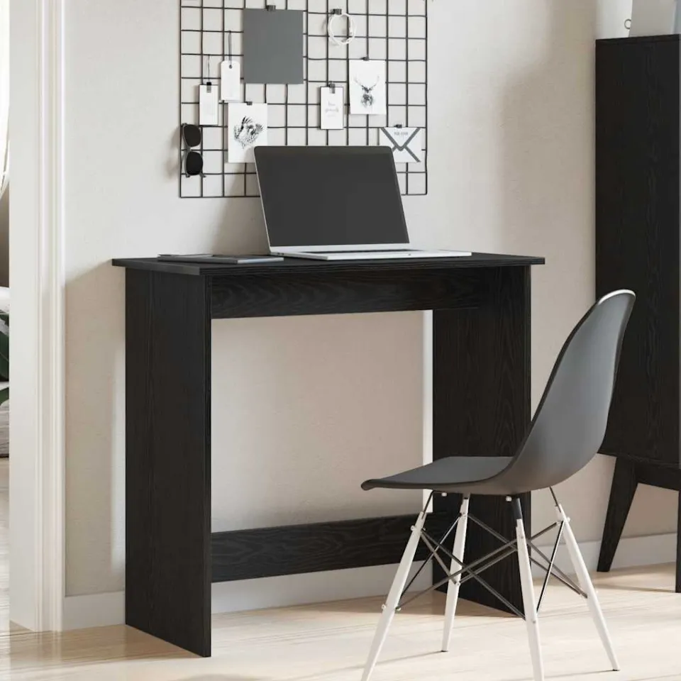 vidaXL Bureau 80x40x75 cm bewerkt hout zwart, foto 2