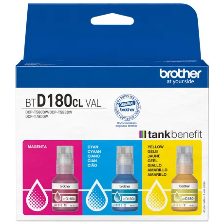 Navulinkt Brother BT-D180CLVAL 3 kleuren