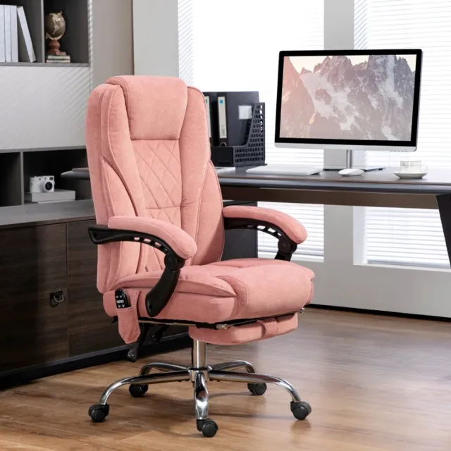MODENUIT Bureaustoel 67 x 72 x 111-119 cm - Vibratiemassage Met Verwarming - Voor Kantoor - Polyester Roze