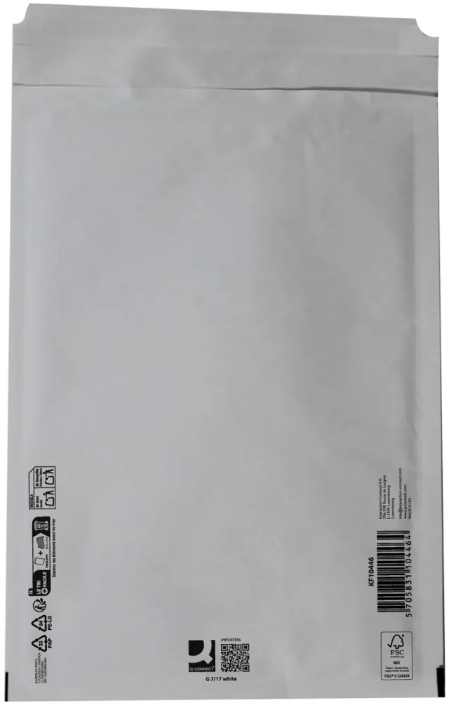 Q-CONNECT luchtkussenenveloppen, wit, 7-G, 250 x 350 mm, pak van 10 stuks