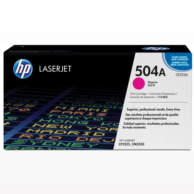 Hp toner 504A, 7 000 pagina's, OEM CE253A, magenta