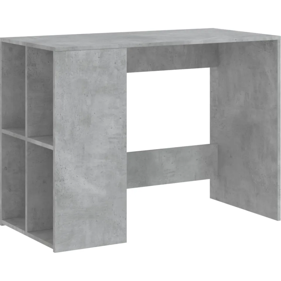 vidaXL Bureau 102x50x75 cm bewerkt hout betongrijs grijs, foto 3