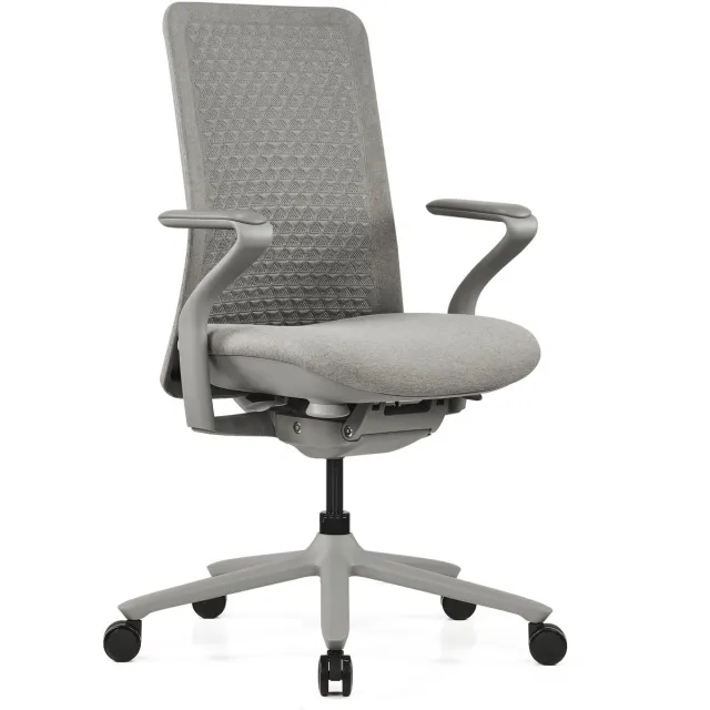 hjh office Bureaustoel / draaistoel VERVIO Rugleuning 3D-netstof / zitting stof grijs hjh OFFICE