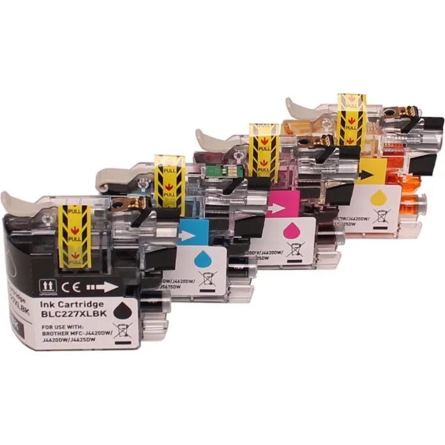 ABC Set 4x ABC huismerk inkt cartridge geschikt voor Brother LC-227XL LC-225XL voor Brother DCP-J4120DW MFC-J4420DW MFC-J4425DW MFC-J4620DW MFC-J4625DW Set 4 stuks