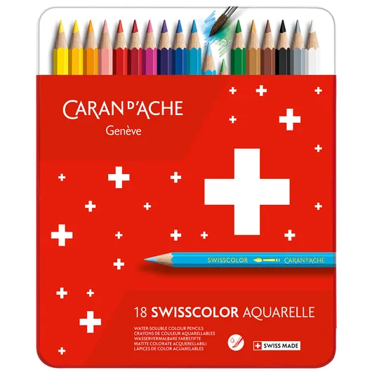 Caran d-Ache Kleurpotloden Caran d'Ache Swisscolor aquarel 18 stuks assorti