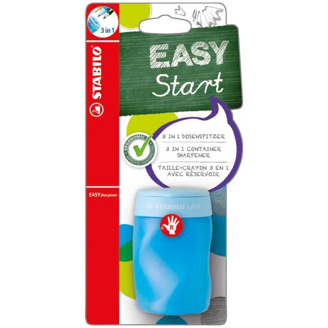 Stabilo potloodslijper EASYsharpener 3in1, voor linkshandigen, blauw