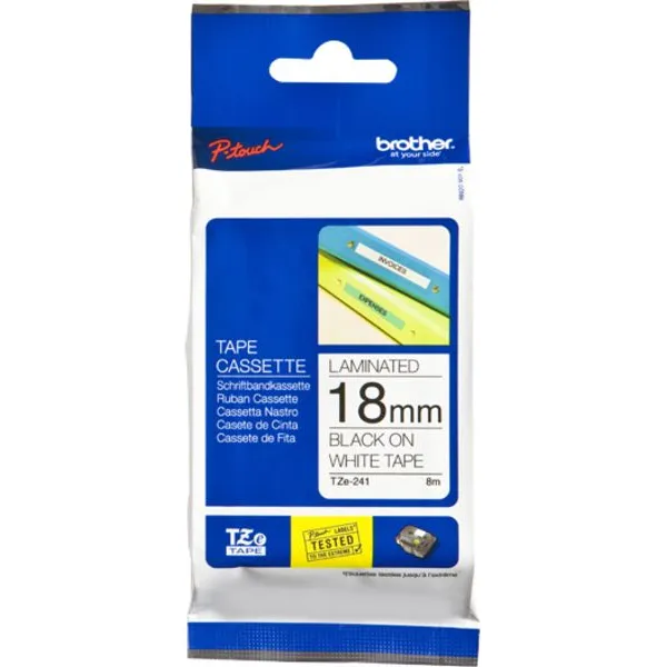 Brother TZe-241 Tape Zwart op wit (18 mm)