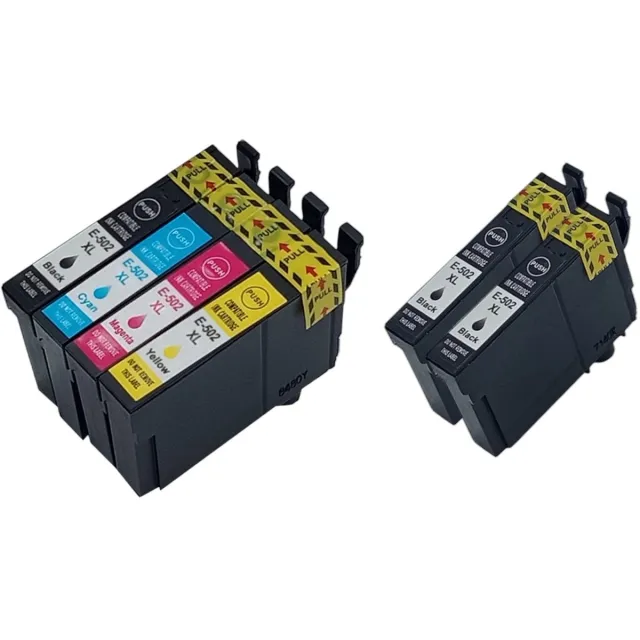 KATRIZ Huismerk Inkt 502XL / T502XL – Set van 6 (1x Cyaan, 1x Magenta, 1x Geel, 3x Zwart) – Compatible voor Epson XP-5100 / XP-5105 / WF-2860DWF / WF-2865DWF / XP-5155 – Hoge Capaciteit – Alternatief 3xZwart, Cyaan, Magenta, Geel