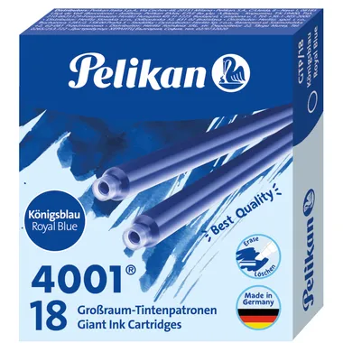 Pelikan Inktpatroon Pelikan 4001 lang koningsblauw 18 stuks