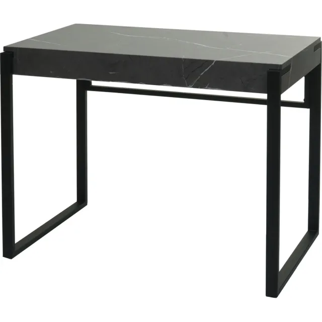 MCW Bureau MCW-L53, bureau computer bureau werktafel, metaal 100x54cm ~ marmer look grijs
