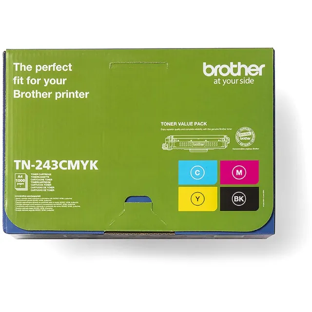 Brother toner, 1.000 pagina's, OEM TN-243CMYK, 4 kleuren cyaan