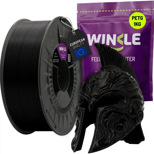 Winkle PETG 3D Filament - Filament voor 3D printer - Hoge Nauwkeurigheid - Zwart - Ø 1,75 mm - 1 kg