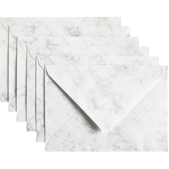 Envelop Papicolor C6 114x162mm marble grijs pak à 6 stuks