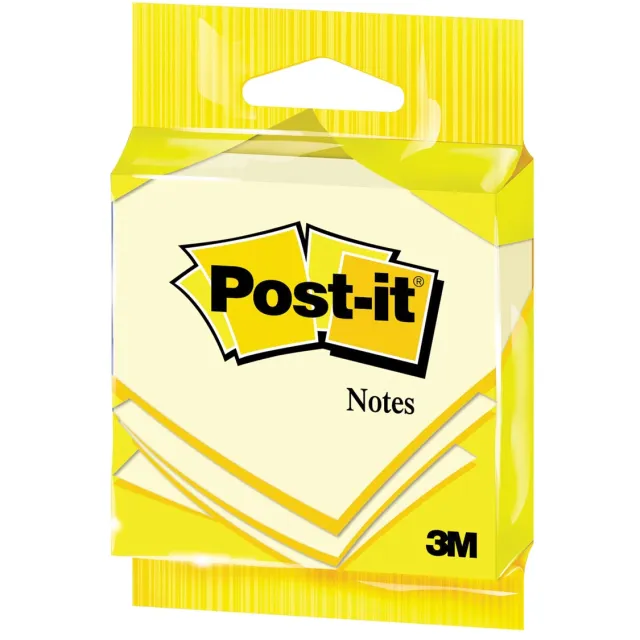Post-It Notes , 100 vel, ft 76 x 76 mm, geel, op blister