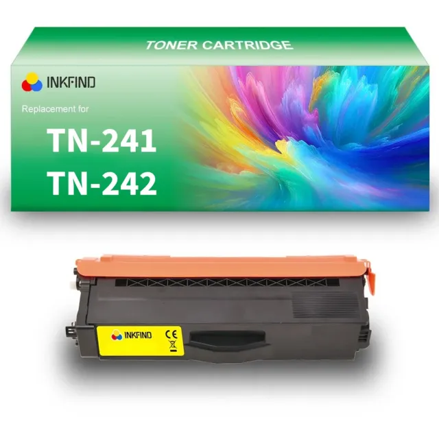 INKFIND TN241Y/TN242Y Geel tonercartridge compatibel met Brother TN241Y TN-241Y TN242Y TN-242Y Geel toner cartridge - 1-pack Geel Geel x 1
