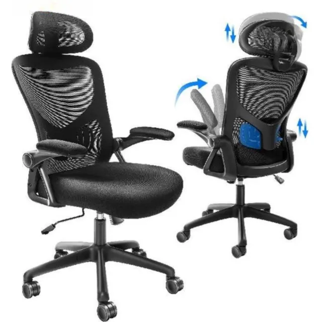 Vevor Zwarte Ergonomische Kantoorstoel - Verstelbaar - Voor Volwassenen - Gamestoel