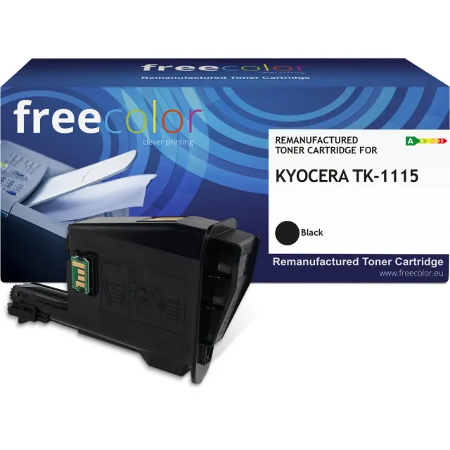 Freecolor Vervangt Kyocera TK-1115 Toner - Zwart - 1.600 pagina's - Compatible