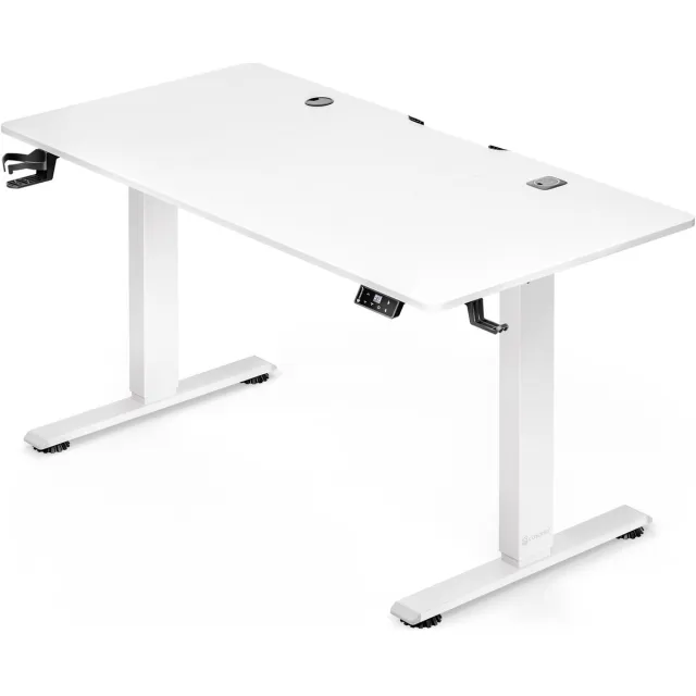 Casaria Zit sta bureau - Elektrisch Verstelbaar USB 140x60cm – Wit