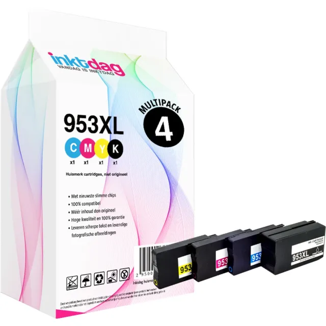 inktdag inktcartridge geschikt voor hp 953xl multipack/ hp 953 inktcartridges multipack / HP 953 XL van 4 kleuren (1*BK, C, M en Y) voor HP OfficeJet Pro 8740, 8719, 8720, 8710, 8715, 8725, 7740, 8218, 8718, 8210, 8716, 8730, 8728 (All-in-One) 1 X Zwart