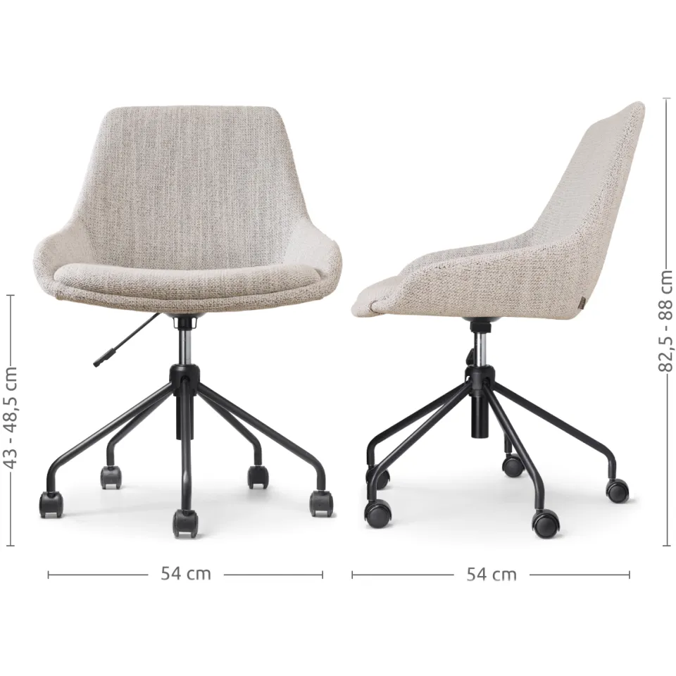 Nolon Nout-Isa bureaustoel beige gemêleerd - zwart onderstel, foto 3