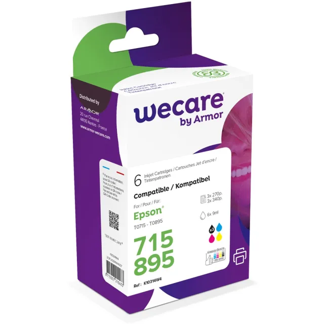 WeCare cartridge combipack zwart + kleur (6 stuks)