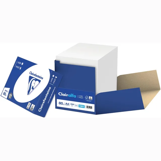Clairefontaine Clairalfa printpapier ft A4, 80 g, doos van 2500 vel wit