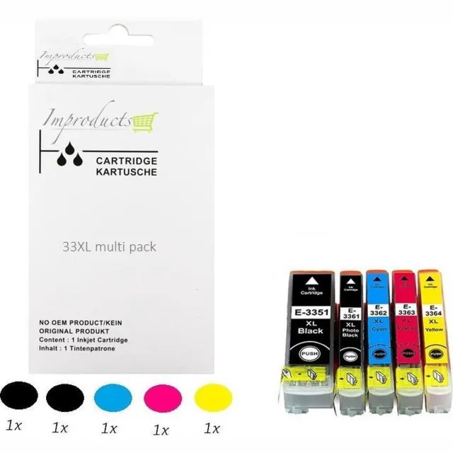 Improducts Inkt cartridges Alternatief Epson 33XL 33 XL T3357 multi pack new chip v4