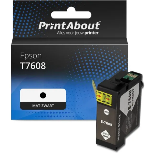 PrintAbout huismerk Inktcartridge T7608 Mat-zwart geschikt voor Epson