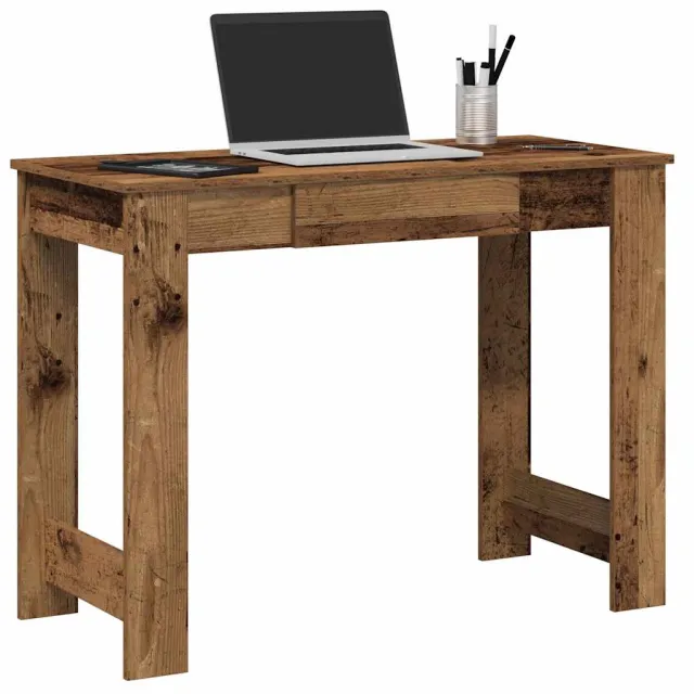 vidaXL Bureau 100x45x75 cm bewerkt hout oud houtkleurig Bruin
