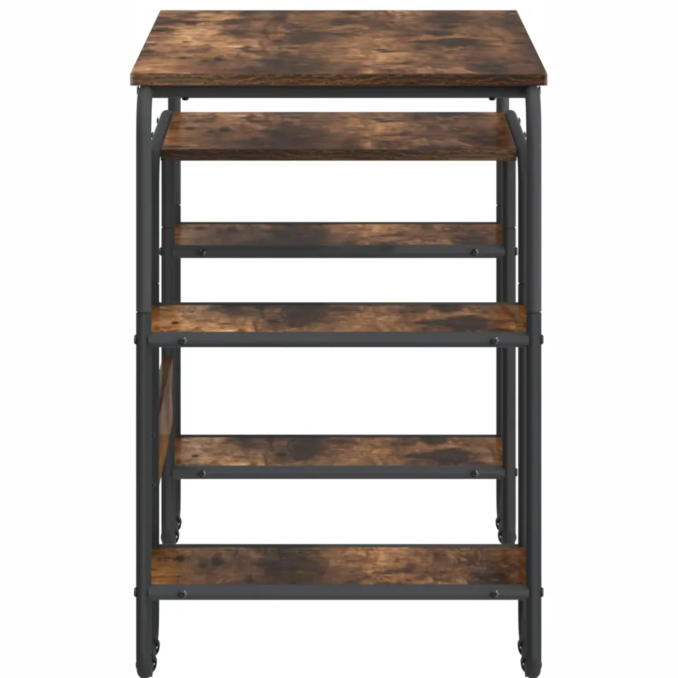 vidaXL Bureau met opbergruimte Gerookt eiken 113.5 x 52 x 75.5 cm, foto 4