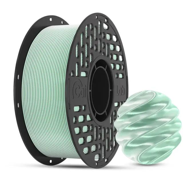Cailab Dual Color Silk PLA Filament 1KG – Mint Groen & Parelwit – 1.75mm – Zijdeglans 3D Printer Filament